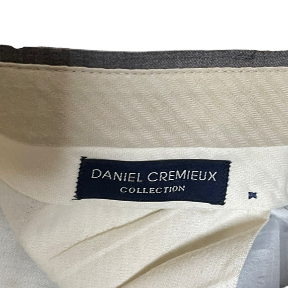 Daniel Cremieux Mens Dress Pants Size 36X33 Wool Gray Brown White Striped - Picture 4 of 5